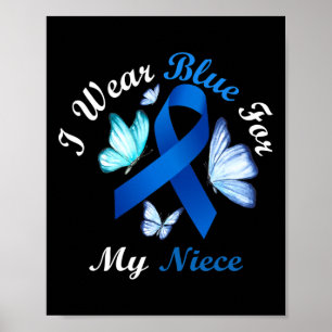 Ich trage Blau für meine Nichte Butterfly Diabetes Poster