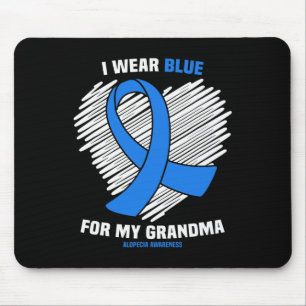 Ich trage Blau für meine Oma Alopezie Awareness Mousepad