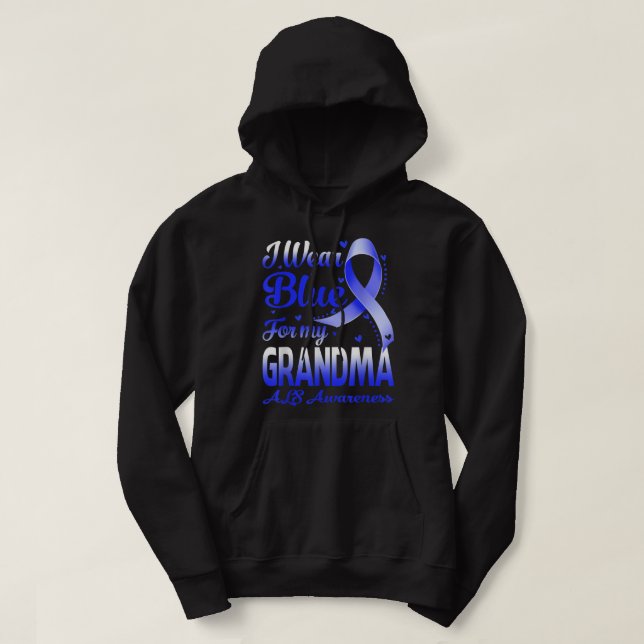 Ich trage Blau für meine Oma ALS Awareness Hoodie (Design vorne)