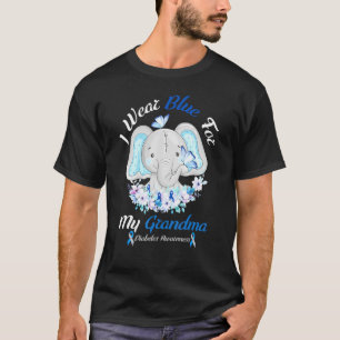 Ich trage Blau für meine Oma Elephant Diabetes Awa T-Shirt