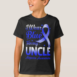 Ich trage Blau für meine Onkel Alopezie Awareness T-Shirt