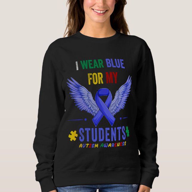 Ich trage Blau für meine SchülerInnen Autismus-Bew Sweatshirt (Vorderseite)