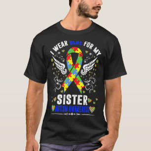 Ich trage Blau für meine Schwester Boho Regenbogen T-Shirt