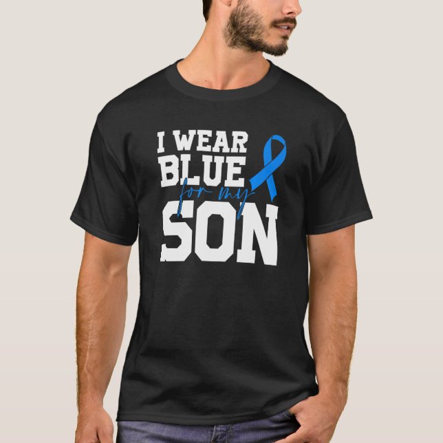 Ich trage Blau für meine Sohn-Autismus-Kinder T-Shirt (Vorderseite)
