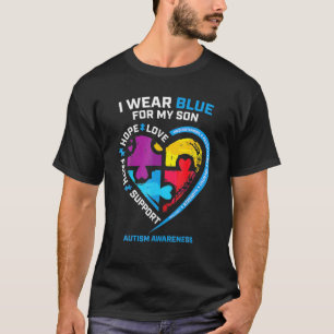 Ich trage Blau für meine Sohn-Autismus-Sensibilisi T-Shirt