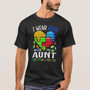 Ich trage Blau für meine Tante Autismus Bewusstsei T-Shirt
