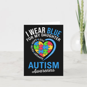 Ich trage Blau für meine Tochter Autismus Aufkläru Karte