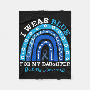 Ich trage Blau für meine Tochter T1d Typ 1 Diabete Fleecedecke
