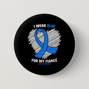 Ich trage Blau für meine Verlobte Alopezie Awarene Button