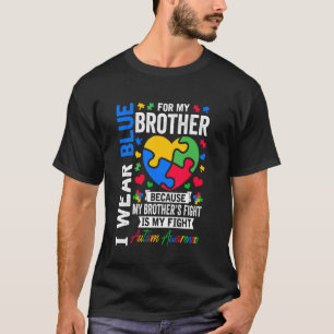Ich trage Blau für meinen Bruder Autismus-Bewussts T-Shirt
