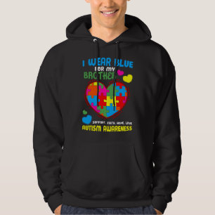 Ich trage Blau für meinen Bruder Autismus Hoodie