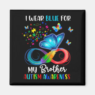 Ich trage Blau für meinen Bruder Autismus Puzzle B Magnet