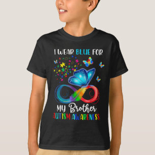 Ich trage Blau für meinen Bruder Autismus Puzzle B T-Shirt