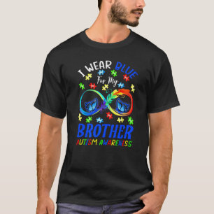 Ich trage Blau für meinen Bruder Autismusrätsel T-Shirt