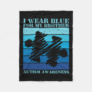 Ich trage Blau für meinen Bruder Autistische Kinde Fleecedecke