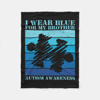 Ich trage Blau für meinen Bruder Autistische Kinde Fleecedecke