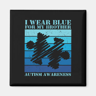 Ich trage Blau für meinen Bruder Autistische Kinde Magnet