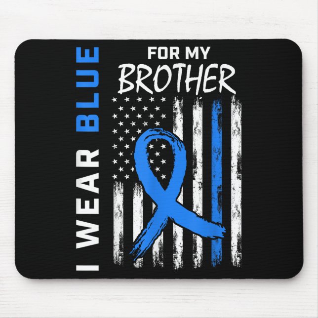 Ich trage Blau für meinen Bruder Diabetes Awarenes Mousepad (Vorne)