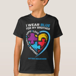 Ich trage Blau für meinen Bruder Kinder Autismus B T-Shirt