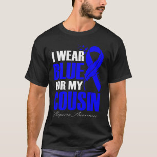 Ich trage Blau für meinen Cousin Alopezie Feder T-Shirt