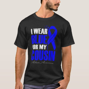 Ich trage Blau für meinen Cousin Autism Feather T-Shirt