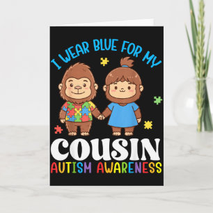 Ich trage Blau für meinen Cousin Autismus-Bewussts Karte
