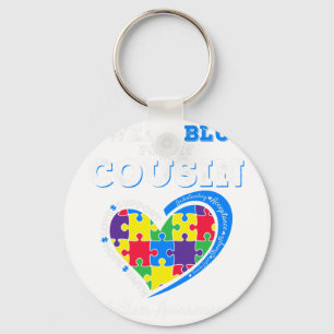 Ich trage Blau für meinen Cousin Autismus Bewussts Schlüsselanhänger