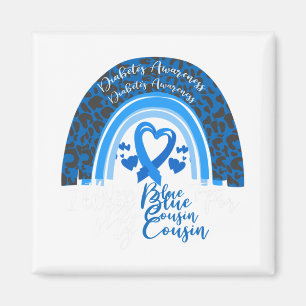 Ich trage Blau für meinen Cousin Rainbow Leopard D Magnet