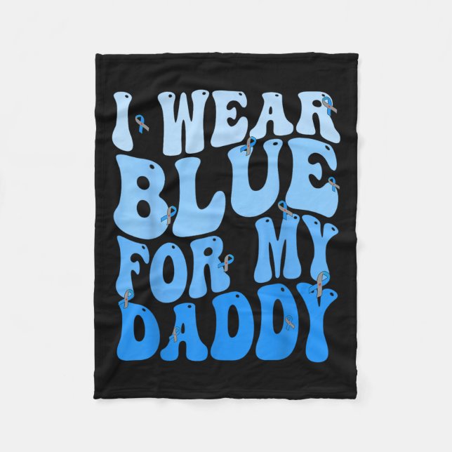 Ich trage Blau für meinen Daddy Blue Ribbon T1d Di Fleecedecke (Vorderseite)
