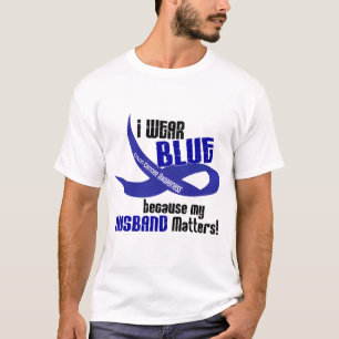 Ich trage Blau für meinen Ehemann 33 DARMKREBS T-Shirt