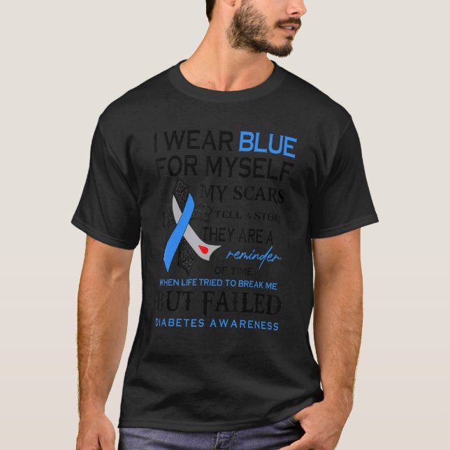 Ich trage Blau für meinen eigenen Glauben und kreu T-Shirt (Vorderseite)