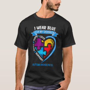 Ich trage Blau für meinen Enkel Autismus-Bewusstse T-Shirt