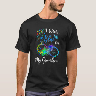 Ich trage Blau für meinen Enkel Autismus-Bewusstse T-Shirt