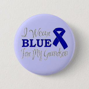 Ich trage Blau für meinen Enkel (blaues Band) Button