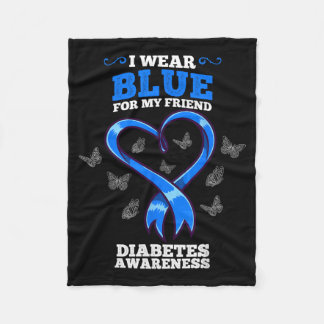 Ich trage Blau für meinen Freund Diabetes-Bewussts Fleecedecke