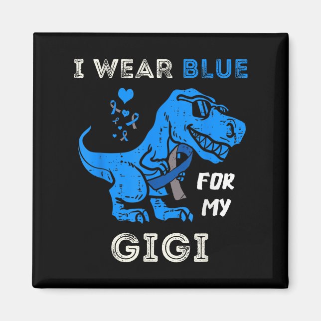 Ich trage Blau für meinen Gigi T Rex Dino Diabetes Magnet (Vorne)
