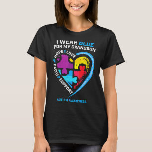 Ich trage Blau für meinen Großmutter Autismus Awar T-Shirt