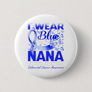 Ich trage Blau für meinen kolorektalen Nanenkrebs Button