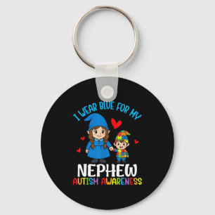 Ich trage Blau für meinen Neffen Autism Awareness Schlüsselanhänger