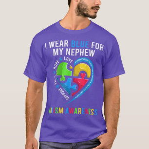 Ich trage Blau für meinen Nephew, Onkel Tante Auti T-Shirt