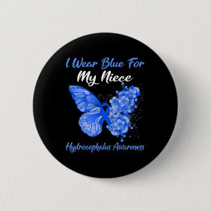 Ich trage Blau für meinen Nichte Hydrocephalus Kri Button