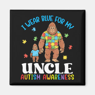 Ich trage Blau für meinen Onkel Autismus-Bewusstse Magnet