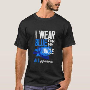 Ich trage Blau für meinen Onkel Support ALS Bewuss T-Shirt
