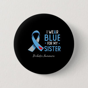 Ich trage Blau für meinen Schwestermonat Button