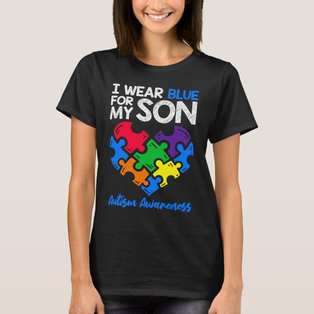 Ich trage Blau für meinen Sohn Autism Awareness  M T-Shirt (Vorderseite)