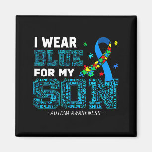 Ich trage Blau für meinen Sohn Autism Awareness Ma Magnet