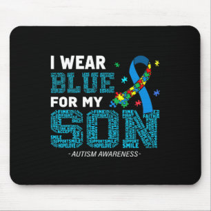 Ich trage Blau für meinen Sohn Autismus Aufklärung Mousepad