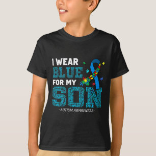 Ich trage Blau für meinen Sohn Autismus Aufklärung T-Shirt