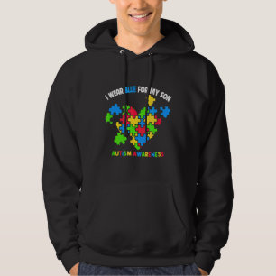 Ich trage Blau für meinen Sohn Autismus Bewusstsei Hoodie