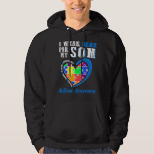 Ich trage Blau für meinen Sohn Autismus Bewusstsei Hoodie